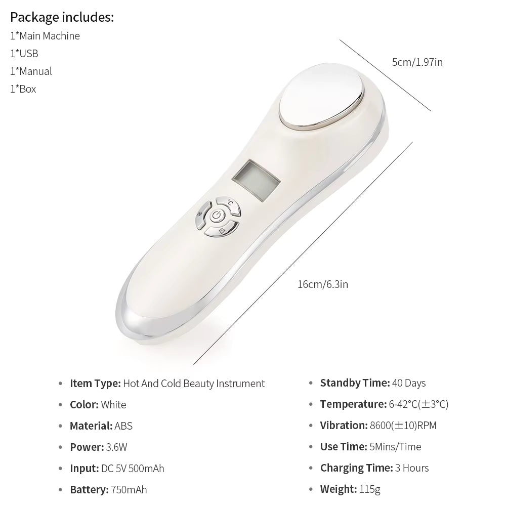 Facial Hot & Cold Cryotherapy Vibration Massager
