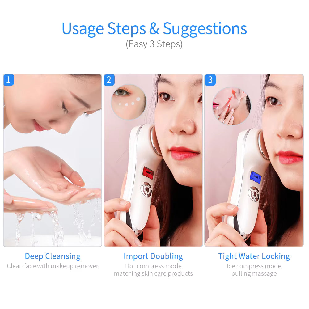 Facial Hot & Cold Cryotherapy Vibration Massager